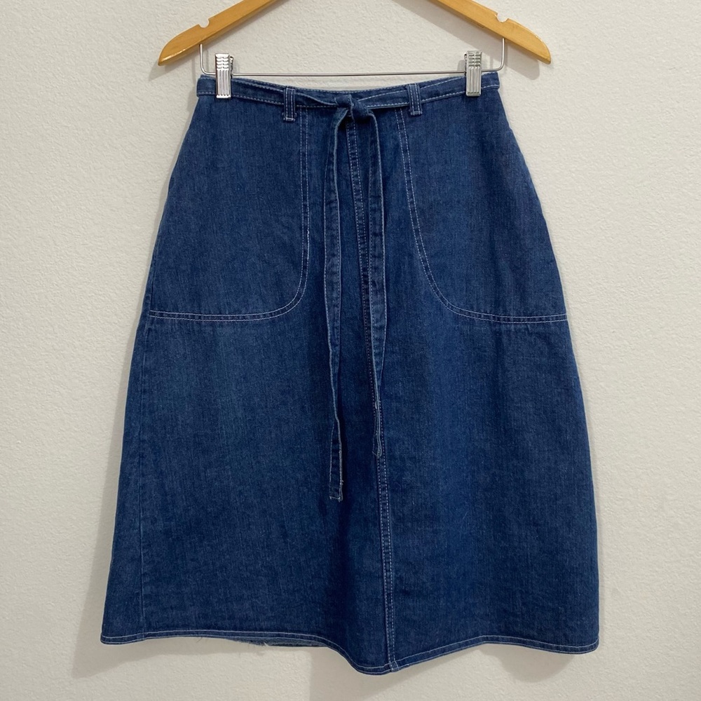 “Vintage” 1970’s Montgomery Wards Denim Wrap Skirt Size 10